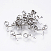 Tarnish Resistant 201 Stainless Steel Pendant Pinch Bails STAS-F138-02P-2.5x14mm-1