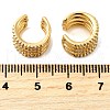 Brass Micro Pave Clear Cubic Zirconia Cuff Earrings EJEW-K309-03G-5