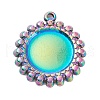 Vacuum Plating 304 Stainless Steel Pendant Cabochons Settings STAS-P288-19M-1