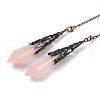 Natural Rose Quartz Pointed Dowsing Pendulum Big Pendants G-H285-06R-A22-2
