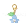 5Pcs Acrylic & Shell Pearl Flower Pendant Decorations HJEW-JM03261-02-4