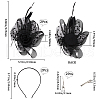 Gauze Feather Flower Hair Bands for Women OHAR-WH20002-05-2