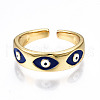 Brass Enamel Cuff Rings RJEW-T018-05G-NF-3