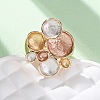 Zinc Alloy & Enamel Stretch Finger Rings for Women RJEW-M101-01A-G-2