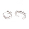 Brass Micro Pave Clear Cubic Zirconia Huggie Hoop Earrings ZIRC-H102-12P-3