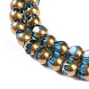 Electroplate Glass Beads Strands X-EGLA-Q128-04A-FP04-3