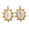 304 Stainless Steel Cat Eye Pendants STAS-V015-40G-1