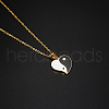 Stainless Steel Enamel Yin Yang Pendant Necklaces for Women VV9279-2-4