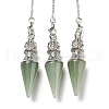 Natural Green Aventurine Pointed Dowsing Pendulums AJEW-P113-01P-05-1