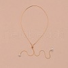Alloy Snake Chain Slider Lariat Necklaces with Plastic Imitation Pearl Round Beads WG87CD3-01-2