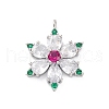 Rack Plating Brass with Cubic Zirconia Pendants KK-Q010-11P-1