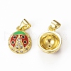 Brass Micro Pave Cubic Zirconia Charms KK-E068-VB322-1