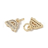 Brass Micro Pave Clear Cubic Zirconia Pendants KK-S367-13B-2