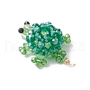3D Electroplate Glass Seed Beaded Tortoise Pendants PALLOY-MZ00674-4