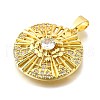 Brass Micro Pave Cubic Zirconia Pendants KK-Z104-07G-2