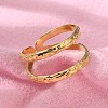 Ion Plating(IP) 304 Stainless Steel Double Line Open Cuff Ring for Women RJEW-S405-200G-3