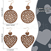 ANATTASOUL 6 Pairs 6 Styles Wood Dangle Earrings with Iron Earring Pins EJEW-AN0004-60-2