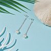 Brass Rhinestone Strass Chains Dangle Stud Earrings EJEW-TA00195-2
