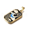Tarot 304 Stainless Steel Enamel Pendants STAS-M119-09O-G-3