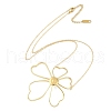 Ion Plating(IP) 304 Stainless Steel Cable Chain Flower Pendant Necklaces for Women NJEW-K276-02G-3