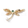 Rack Plating Brass Micro Pave Clear Cubic Zirconia Pendants KK-H434-29G-1