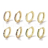 Brass Pave Cubic Zirconia Hoop Earrings for Women EJEW-L269-129G-1