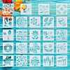 Cheriswelry 24 Sheets 24 Styles Plastic Drawing Stencil DIY-CW0001-13-2