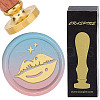 Brass Wax Seal Stamps with Wood Handle AJEW-WH0412-0184-1