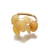 Natural Topaz Jade Finger Rings for Women RJEW-TA00202-04-2
