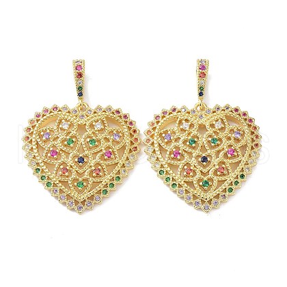 Brass Micro Pave Cubic Zirconia Pendant X-ZIRC-C021-17G-1
