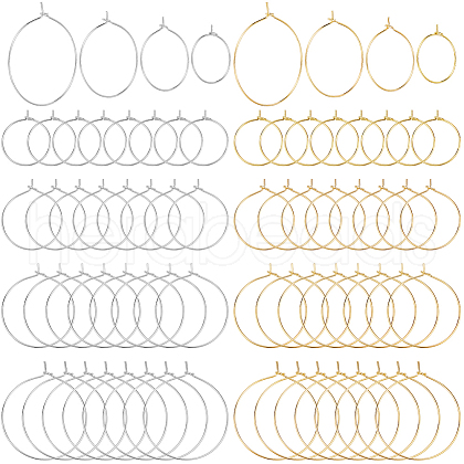 SOFPLATE 160Pcs 8 Style Brass Wine Glass Charm Rings KK-SP0001-34-1