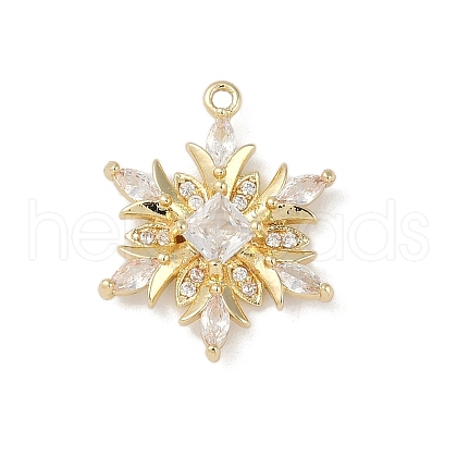 Christmas Theme Brass Micro Pave Cubic Zirconia Pendants KK-Z065-01-02G-1