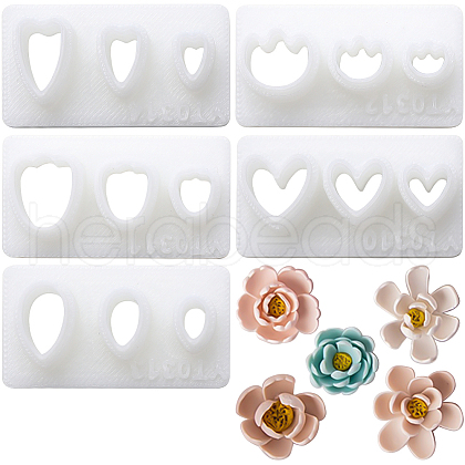 CRASPIRE 5Pcs 5 Styles Petal Resin Clay Cutters DIY-CP0010-35-1