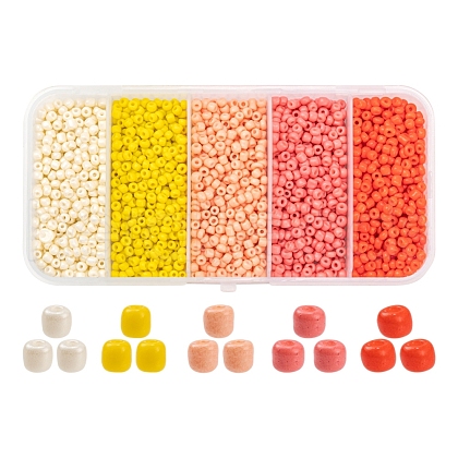 1900Pcs 5 Colors Baking Paint Glass Seed Beads SEED-YW0001-76B-1