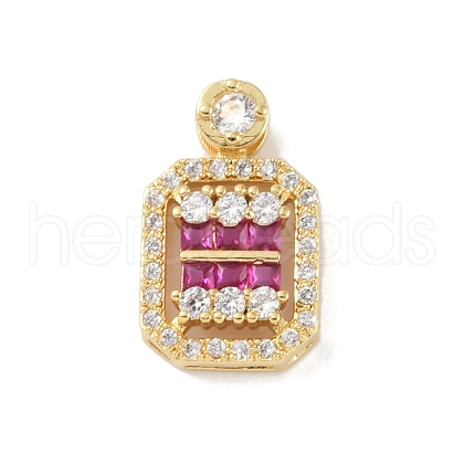 Rack Plating Brass Micro Pave Cubic Zirconia Pendants KK-A224-20G-01-1