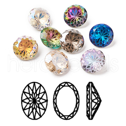 K9 Glass Rhinestone Pointed Back Cabochons RGLA-P030-06B-M01-1