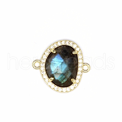 Natural Labradorite Connector Charms PW-WGDDB56-08-1