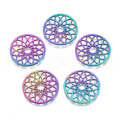Rack Plating Rainbow Color Alloy Pendants PALLOY-S180-305-1