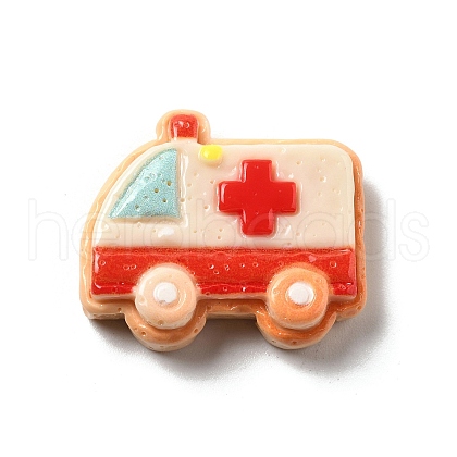 Vehicle Theme Opaque Resin Cabochons RESI-C056-03D-1