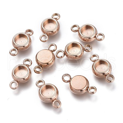 Ion Plating(IP) 304 Stainless Steel Cabochon Connector Settings STAS-I161-03A-RG-1