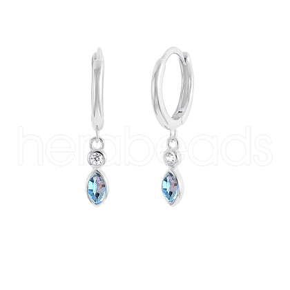 S925 Sterling Silver Teardrop Hoop Earrings HY5244-6-1