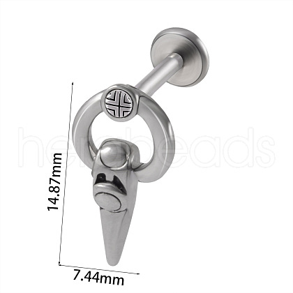 304 Stainless Steel Threadless Labret Stud WG47083-25-1