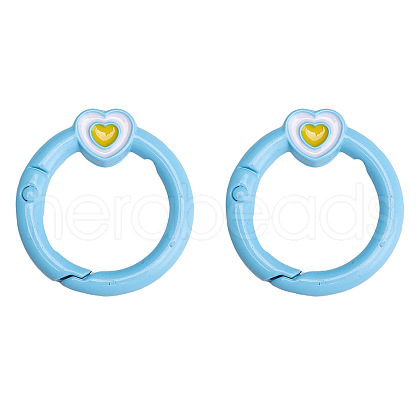 2Pcs Alloy Spring Gate Rings PW-WG34274-04-1