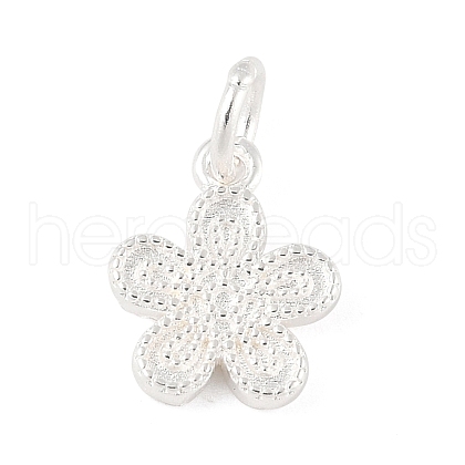 925 Sterling Silver Flower Charms with Jump Rings STER-R013-07S-1