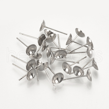 304 Stainless Steel Stud Earring Findings STAS-T020-4x12-1