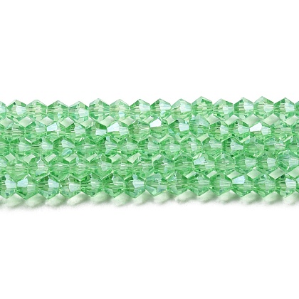 Transparent Electroplate Glass Beads Strands GLAA-F029-4mm-C24-1