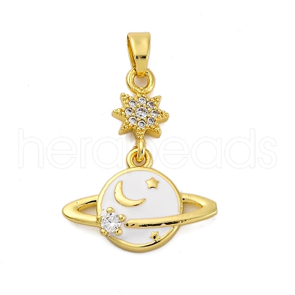 Brass Micro Pave Cubic Zirconia Pendants KK-V009-12G-02-1