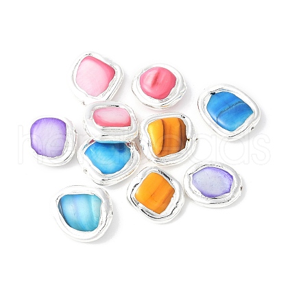 Electroplated Natural Shell Beads KK-P305-05S-1