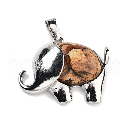 Natural Picture Jasper Pendants G-G112-01P-08-1