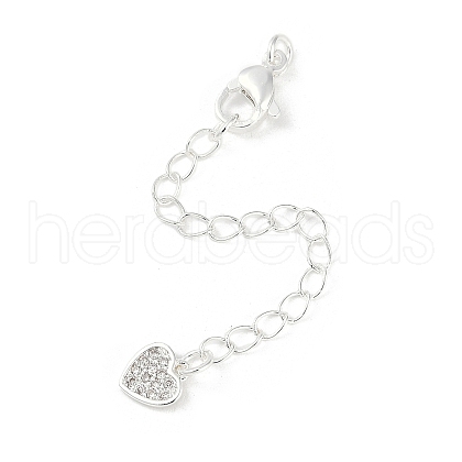 Brass Micro Pave Cubic Zirconia Ends with Chains KK-U043-03S-1